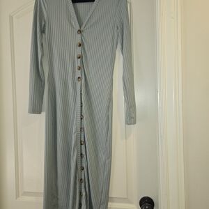 Striped Button-Down Maxi Dress